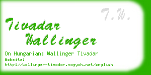 tivadar wallinger business card